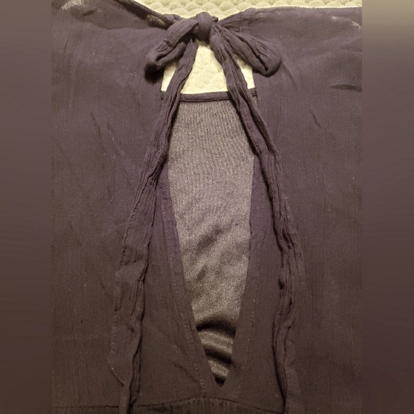 American Eagle Black Blouse with Embroidery Size SP - Picture 5 of 8